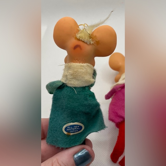 ❄️Vintage Mice Christmas Ornaments Lot of 3 Knee Hugger Decorations - Picture 7 of 9